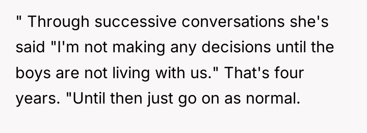 " Through successive conversations she's said "I'm not making any...