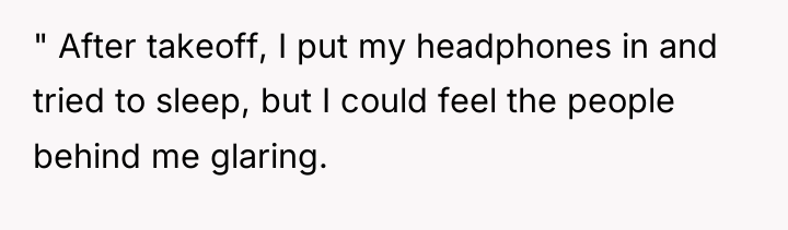 " After takeoff, I put my headphones in and tried...