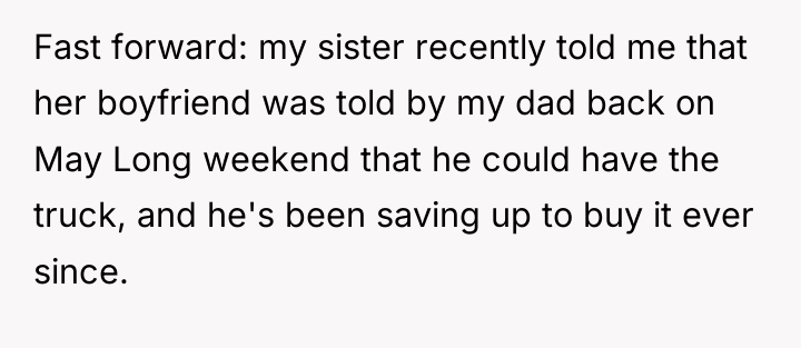 Fast forward: my sister recently told me that her boyfriend...