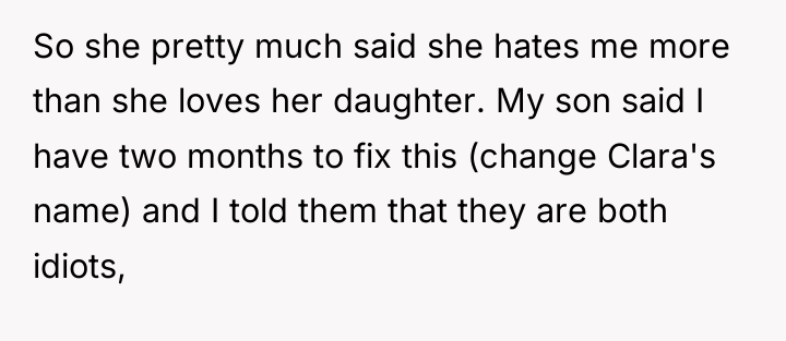 So she pretty much said she hates me more than...