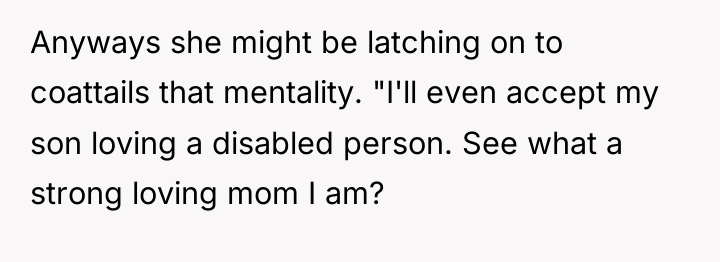 Anyways she might be latching on to coattails that mentality....