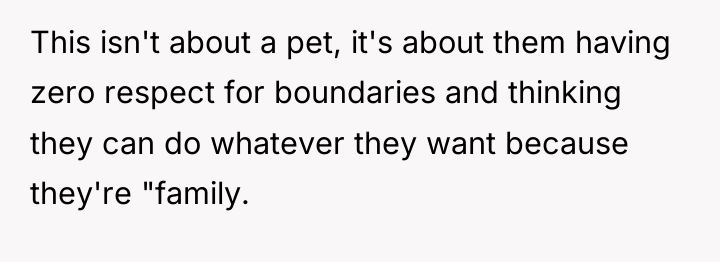 This isn't about a pet, it's about them having zero...