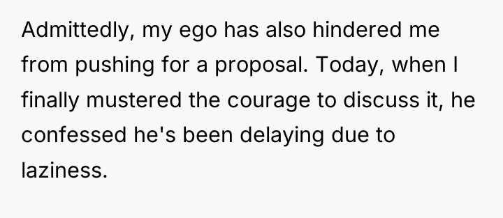 Admittedly, my ego has also hindered me from pushing for...