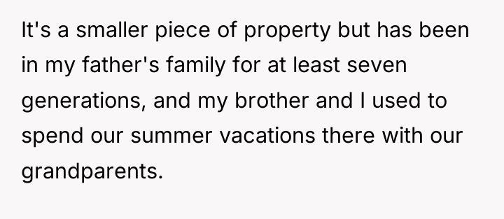 It's a smaller piece of property but has been in...