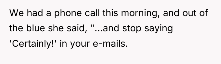 We had a phone call this morning, and out of...