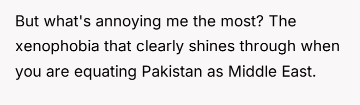 But what's annoying me the most? The xenophobia that clearly...