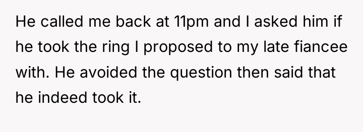 He called me back at 11pm and I asked him...