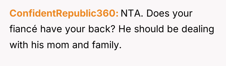 ConfidentRepublic360 NTA. Does your fiancé have your back? He should...