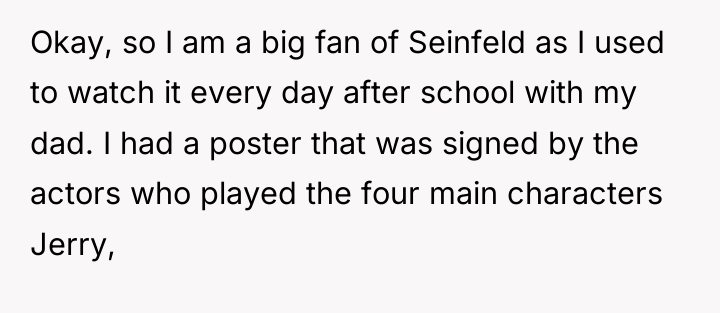 Okay, so I am a big fan of Seinfeld as...