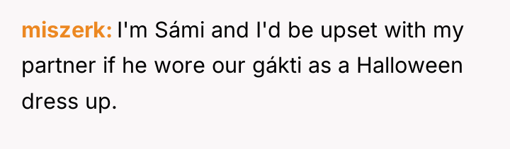 miszerk I'm Sámi and I'd be upset with my partner...