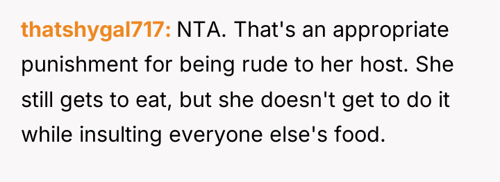 thatshygal717 NTA. That's an appropriate punishment for being rude to...