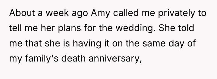 About a week ago Amy called me privately to tell...