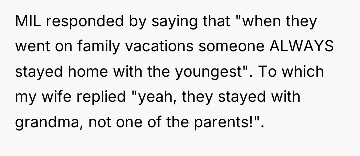 MIL responded by saying that "when they went on family...