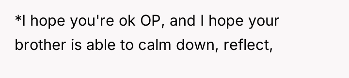 *I hope you're ok OP, and I hope your brother...