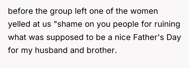 before the group left one of the women yelled at...