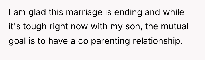 I am glad this marriage is ending and while it's...