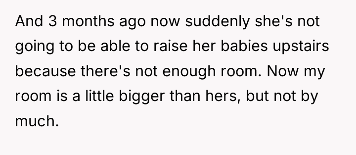 And 3 months ago now suddenly she's not going to...