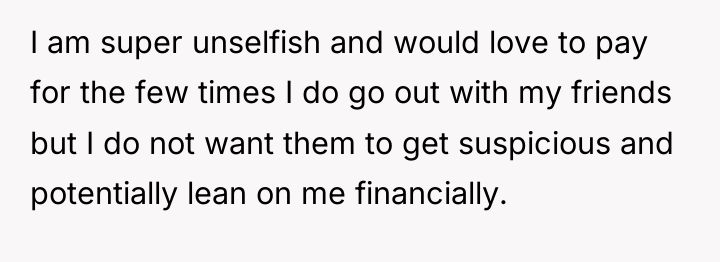 I am super unselfish and would love to pay for...