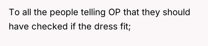 To all the people telling OP that they should have...