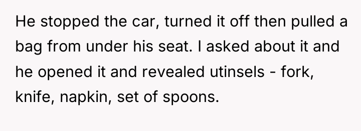 He stopped the car, turned it off then pulled a...