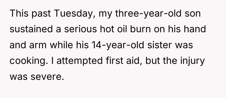 This past Tuesday, my three-year-old son sustained a serious hot...