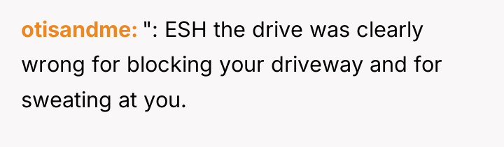 otisandme ": ESH the drive was clearly wrong for blocking...
