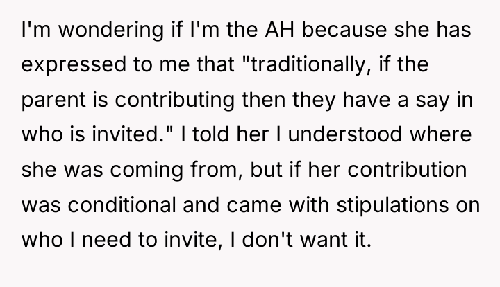 I'm wondering if I'm the AH because she has expressed...