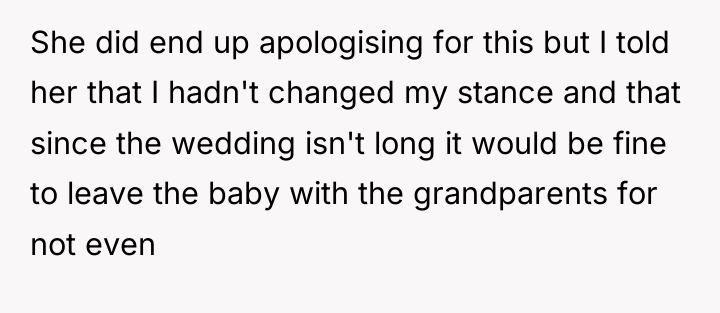 She did end up apologising for this but I told...