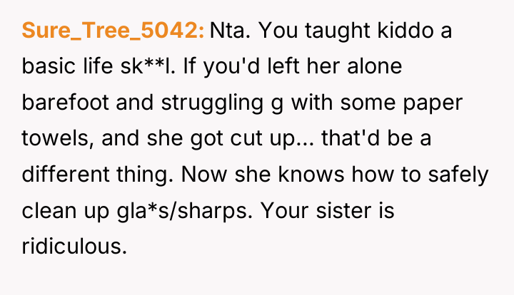 Sure_Tree_5042 Nta. You taught kiddo a basic life sk**l. If...
