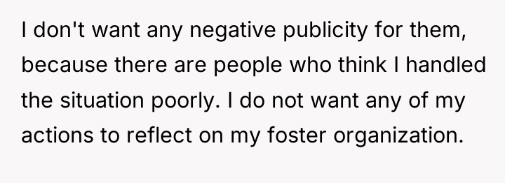 I don't want any negative publicity for them, because there...