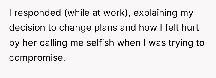 I responded (while at work), explaining my decision to change...