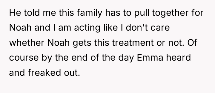 He told me this family has to pull together for...