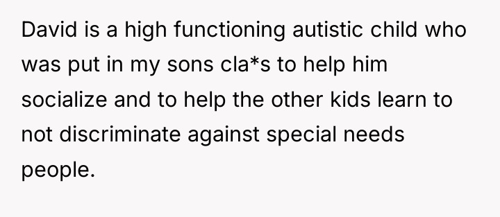 David is a high functioning autistic child who was put...