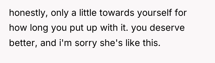 honestly, only a little towards yourself for how long you...