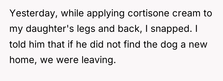 Yesterday, while applying cortisone cream to my daughter's legs and...