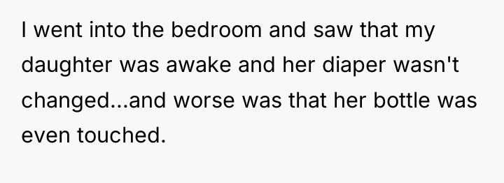 I went into the bedroom and saw that my daughter...
