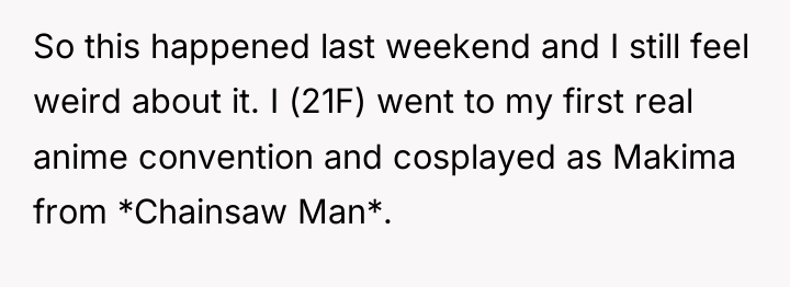 So this happened last weekend and I still feel weird...