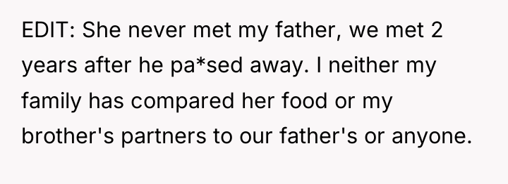 EDIT: She never met my father, we met 2 years...