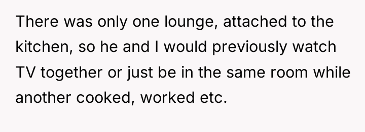 There was only one lounge, attached to the kitchen, so...