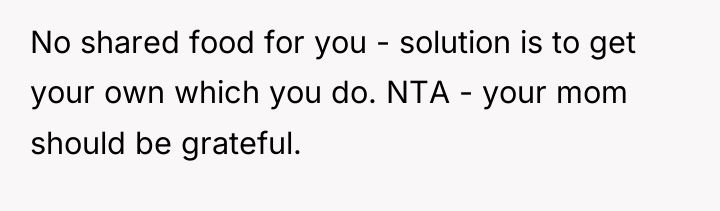 No shared food for you - solution is to get...