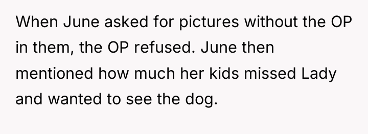 When June asked for pictures without the OP in them,...