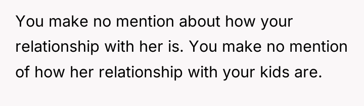 You make no mention about how your relationship with her...