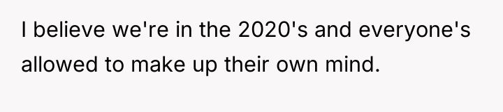 I believe we're in the 2020's and everyone's allowed to...