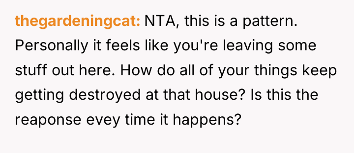 thegardeningcat NTA, this is a pattern. Personally it feels like...