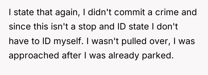 I state that again, I didn't commit a crime and...