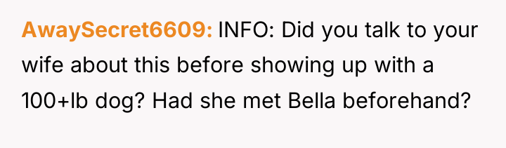 AwaySecret6609 INFO: Did you talk to your wife about this...