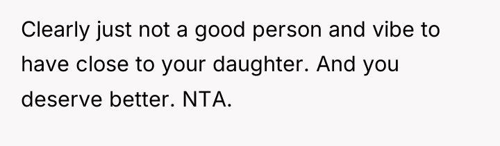 Clearly just not a good person and vibe to have...