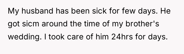 My husband has been sick for few days. He got...