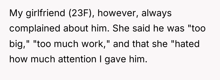My girlfriend (23F), however, always complained about him. She said...
