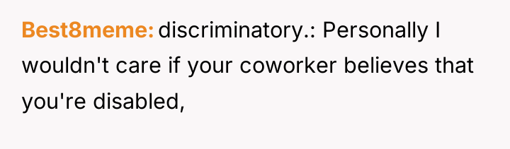 Best8meme discriminatory.: Personally I wouldn't care if your coworker believes...